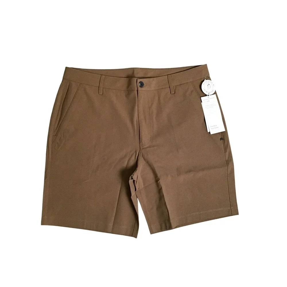 Vuori Men's Camel Flat Front Slash Pockets Meta Chino Shorts Size 36 NWT